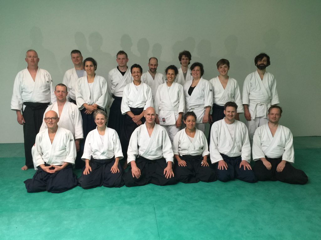 Gruppenbild Teilnehmer Seishinkai Aikido Fruehlingslehrgang in Frankfurt (Mai 2019)