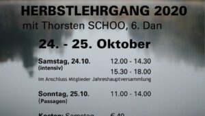 Ausschreibung Seishinkai Aikido Herbstlehrgang Oktober 2020